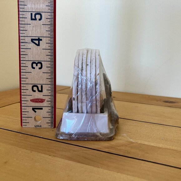 Mayan Resin Coasters Set of 6 with Holder Made in Mexico Playa del Carmen New - Picture 2 of 5